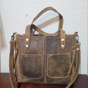 Myra Ultimate Choice Brown Suede Leather Handbag